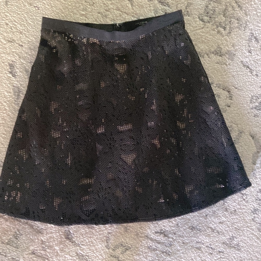Ann Taylor A-line black skirt with nude lining